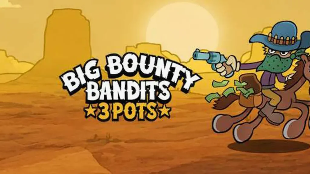 Cena de jogo do slot Big Bounty Bandits: 3 Pots com temática de Velho Oeste
