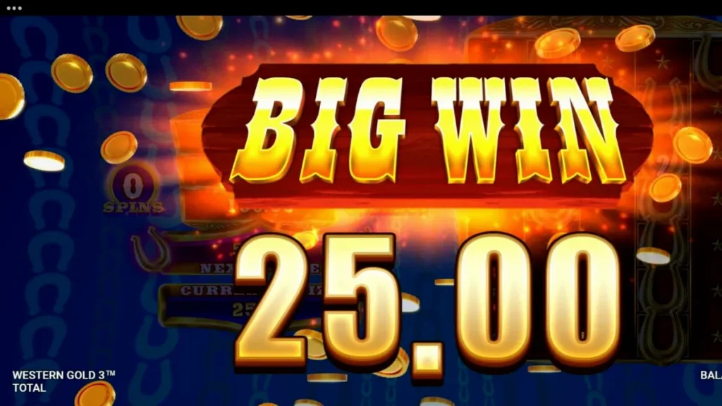 Western Gold 3 slot machine interface com tema de Velho Oeste